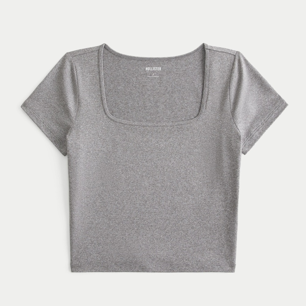 Hollister Soft StretchSeamless Fabric Square-Neck Baby Tee!